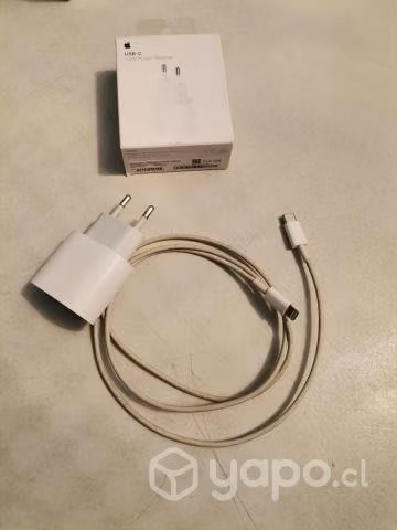 Cargador 20w mas cable lightning usado