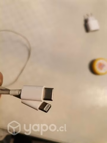 Cargador 20w mas cable lightning usado