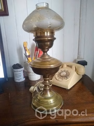 Antigua lampara de bronce - Imagen 4