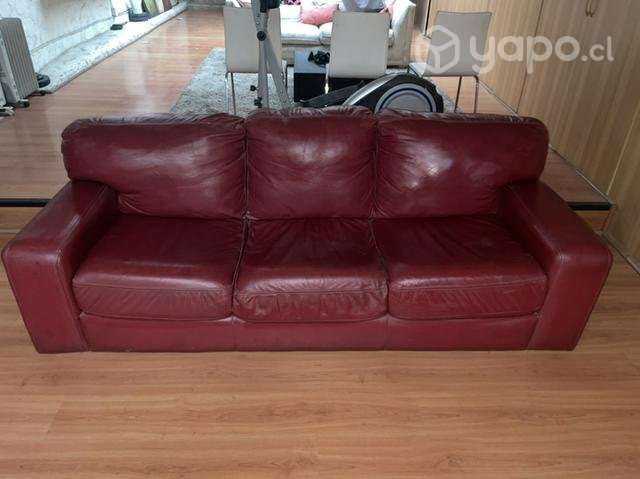 Sillón Rosen 100%cuero burdeo - Imagen 2