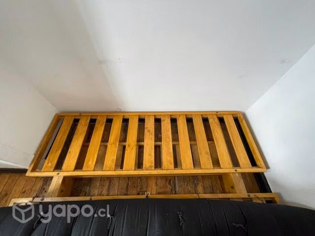 Futón / Sofá cama negro madera sólida Pino Radiat
