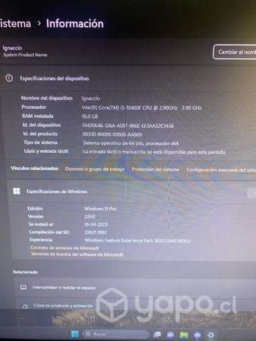 Pc gamer GTX 1660ti / i5 1400F - Imagen 3