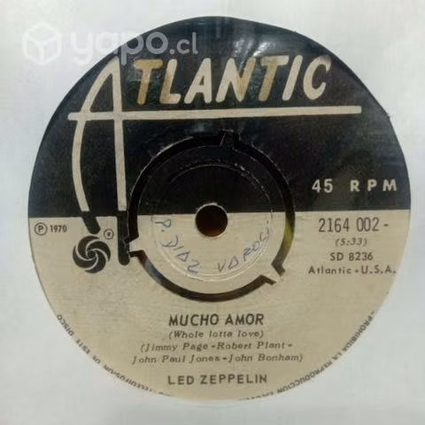 7" Single 45 Vinilo Led Zeppelin / Mucho Amor
