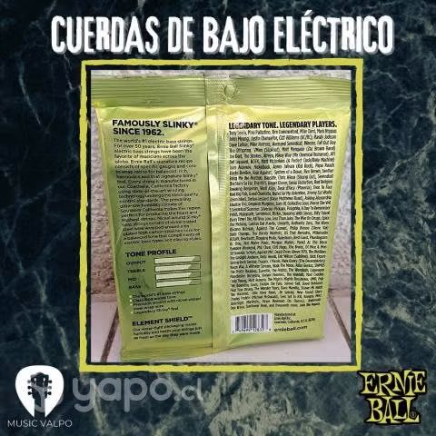 Cuerdas de bajo ernie ball regular slinky 50-105