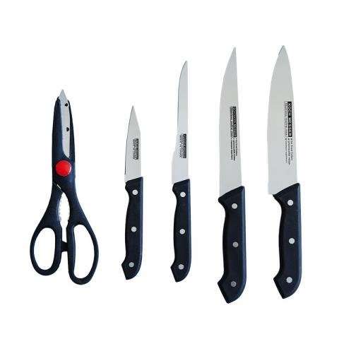 Kit de cuchillos con tabla de picar de madera 6 pi - Imagen 2