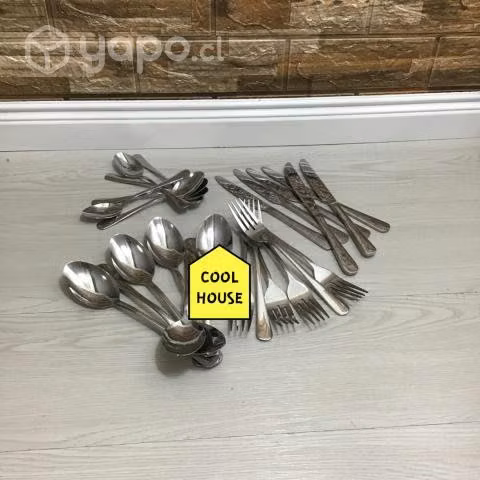 Juego de cubiertos perlados de acero inoxidable. 2