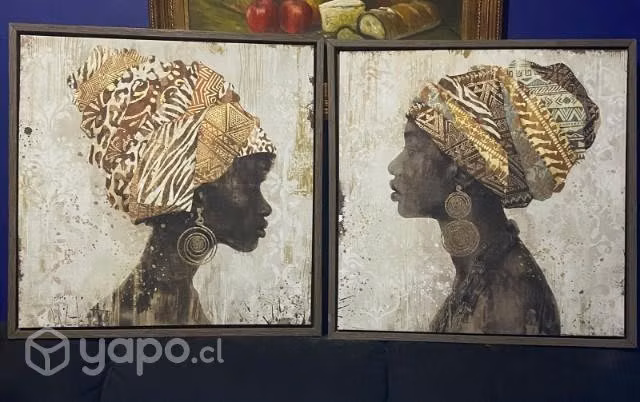 Lienzo Africano con impresión enmarcado