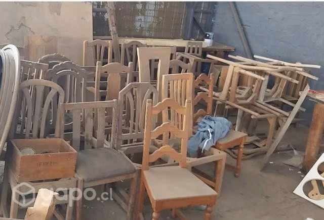 Lote de 30 sillas aprox de madera de Eucaliptus - Imagen 2