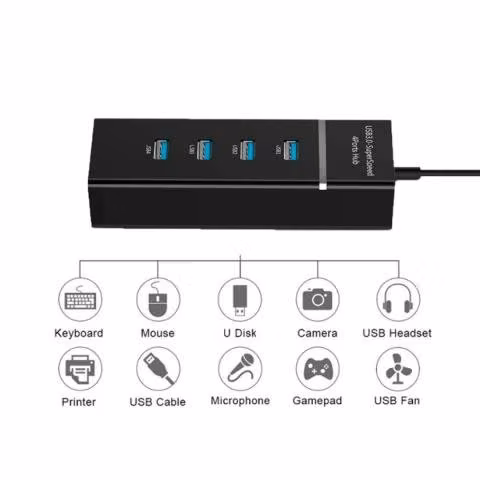Adaptador Hub Usb 3.0 4 Puertos 5 Gbps Luz Indicad - Imagen 4