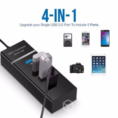 Adaptador Hub Usb 3.0 4 Puertos 5 Gbps Luz Indicad - Imagen 2