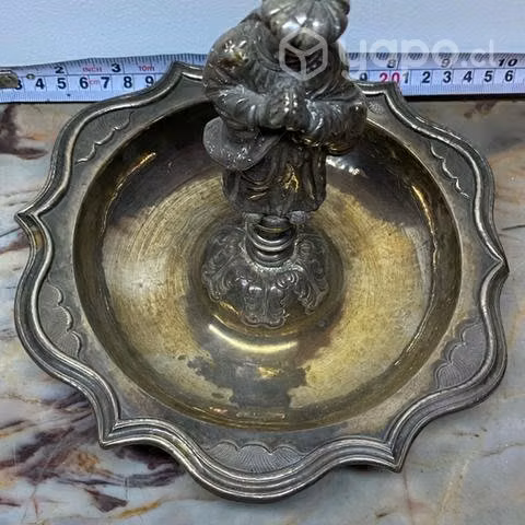Antiguo limosnero Plata de Misa Virgen del Carmen