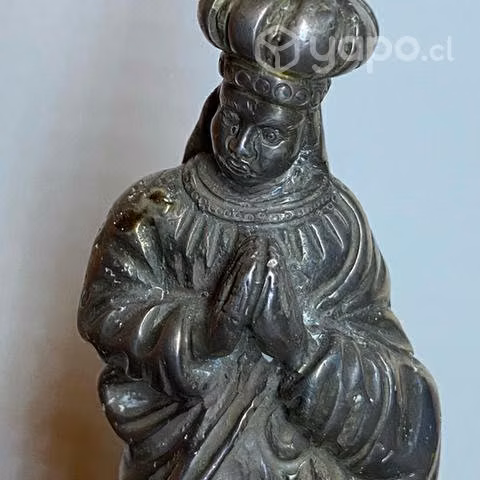 Antiguo limosnero Plata de Misa Virgen del Carmen