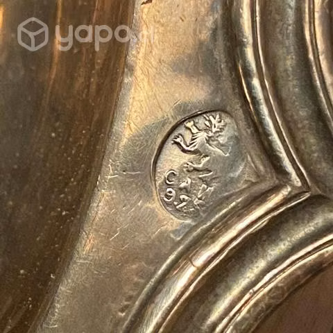 Antiguo limosnero Plata de Misa Virgen del Carmen