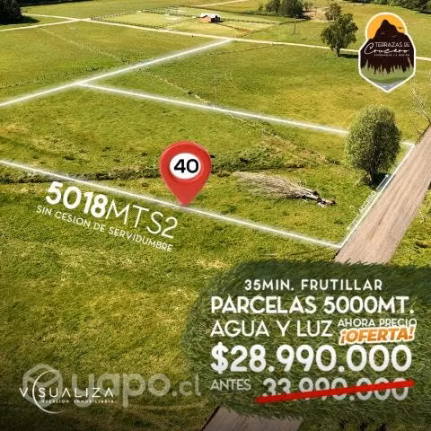 Parcela 5000mts con agua y luz incluidos Purranque