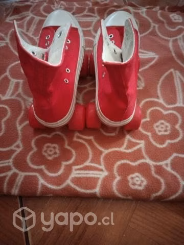 Patines rojos con blanco