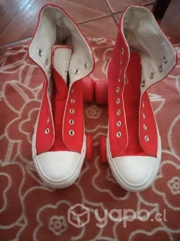 Patines rojos con blanco