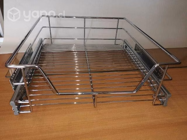 Canasto multiuso cromado 440x465x140 cierre suave