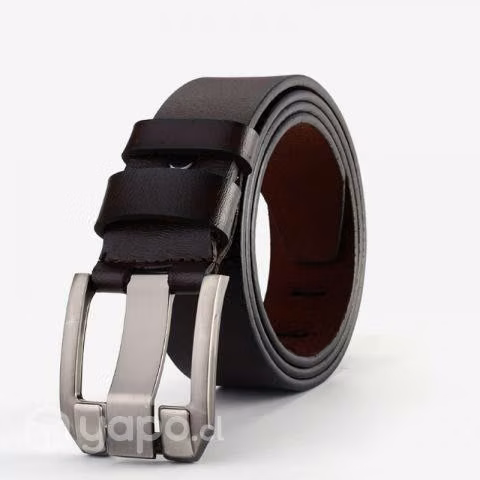 Cinturón de cuero negro para hombre