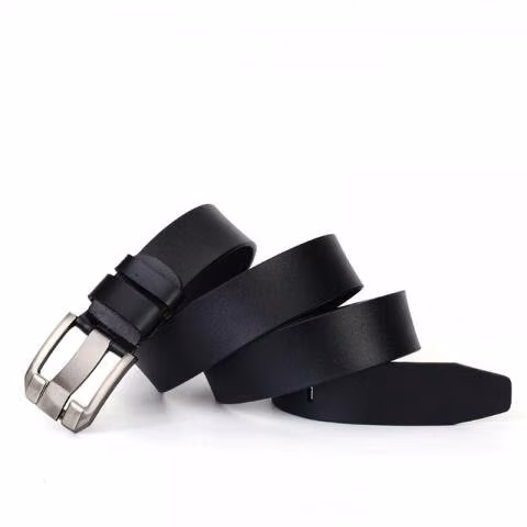 Cinturón de cuero negro para hombre - Imagen 5