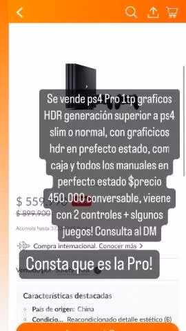 Ps4 pro 1tb con graficos mejorados a HDR m