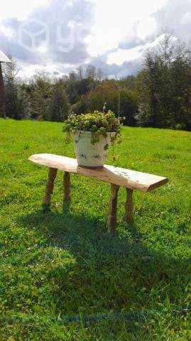 Banqueta rustica de madera - Imagen 5