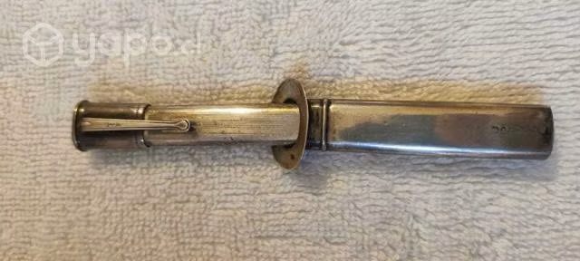 Antiguo lápiz mina con estuche de plata