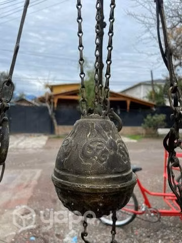 Antigua lámpara de bronce mide 1 15 cms - Imagen 2