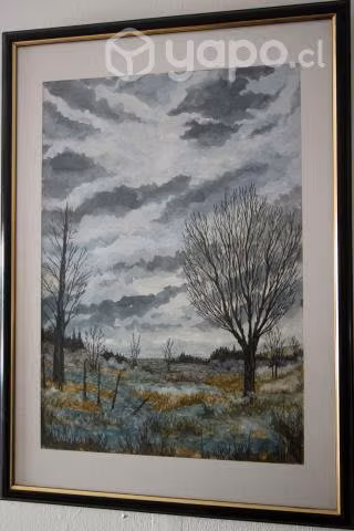 Cuadro enmarcado de pintura en acuarela - Imagen 2