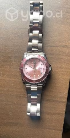 Reloj mujer rosado plateado