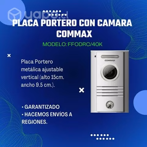 Placa portero a color con cámara commax