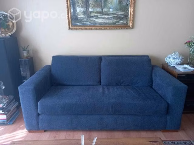 Sofá aterciopelado 2 cuerpos. Azul marino - Imagen 2