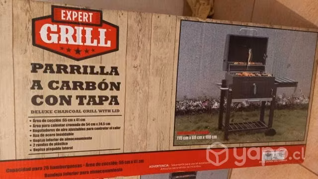 Parrilla a carbon con tapa