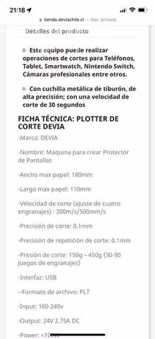 Plotter para láminas de celular marca Devia - Imagen 2