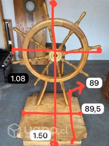 Timón de verdad en madera con base de pino Oregón - Imagen 4