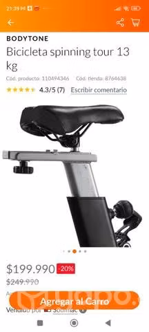 Bicicleta Spinning Bodytone Sp Tour negro nueva