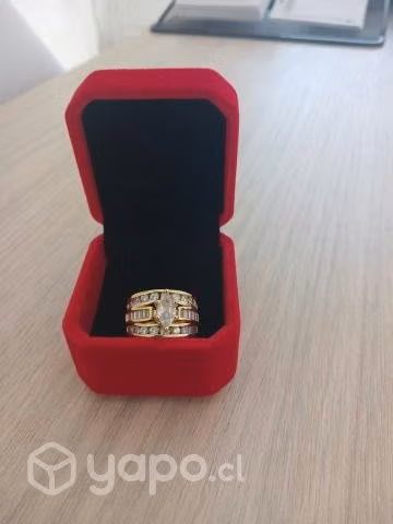 2 Anillos talla 6 con diamante imitacion y caja