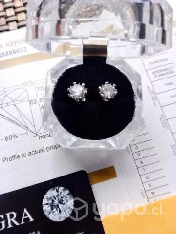 Hermosos aros moissanite y plata 925