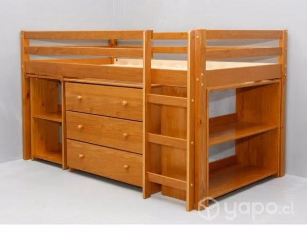 Cama alta de estudio 1.5 plazas