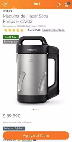 Máquina para hacer sopa Philips HR2203