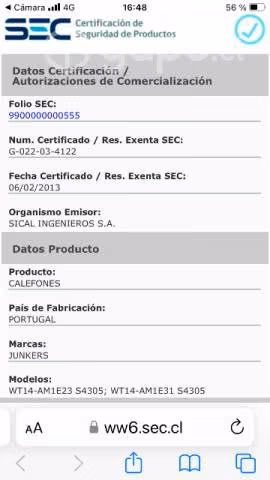 Calefont tiro forzado Junkers