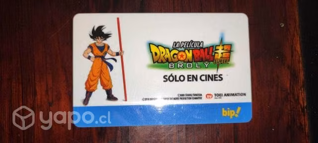 Tarjeta Bip Dragon Ball Super: Broly del año 2019