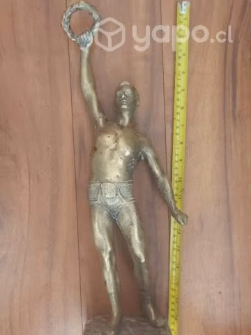 Figura antigua bronce antigua 48 cm alto mármol