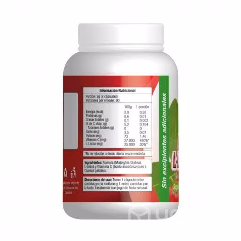 Vitamina "acerola + l-lisina + vitamina c