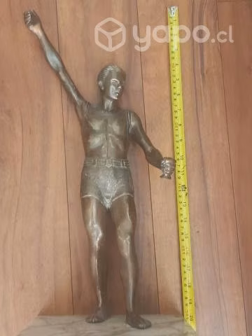 Gran figura de Bronce 50 cm alto Antigua salitrera - Imagen 2