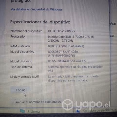 NOTEBOOK HP ICORE5 7ma Generación - Imagen 3