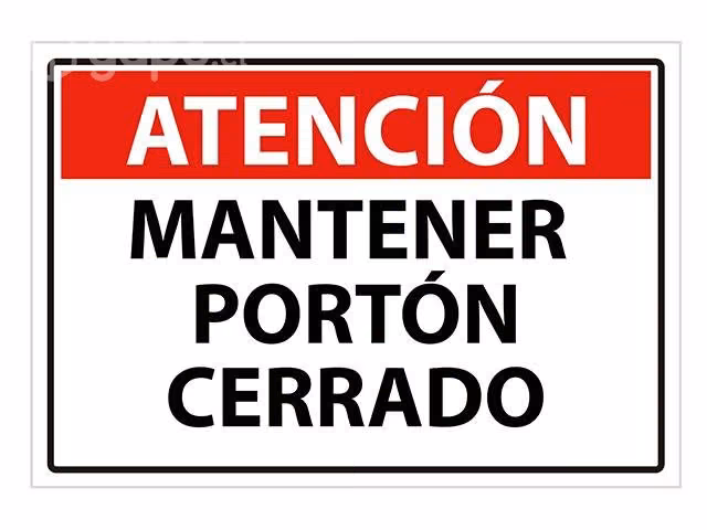 Letrero Señaletica Mantener Portón Cerrado