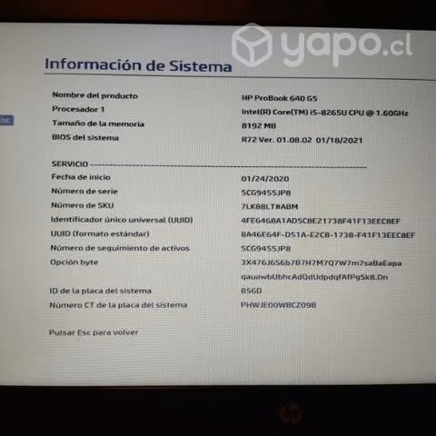 NOTEBOOK HP ICORE5 8va GENERACION - Imagen 4