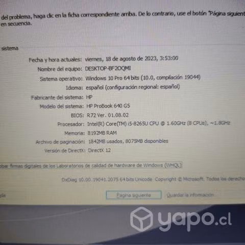 NOTEBOOK HP ICORE5 8va GENERACION - Imagen 6