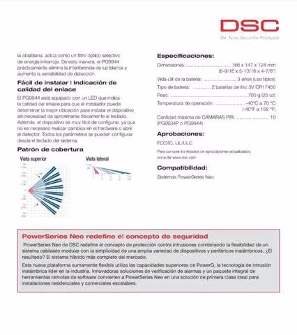 Detector de movimiento, exterior marca DSC