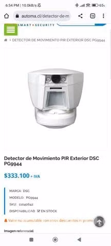 Detector de movimiento, exterior marca DSC